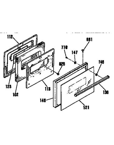Oven door section