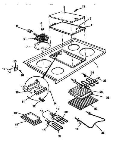 Main top and element parts