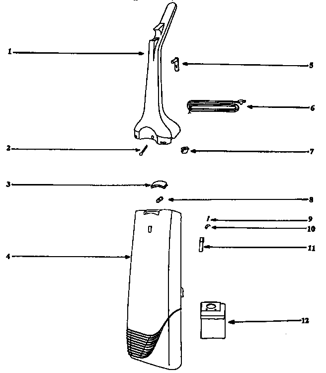 Handle and bag housing