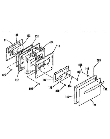 Oven door section