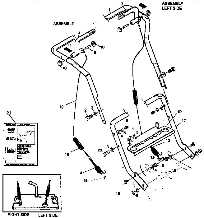 Handle assembly repair parts