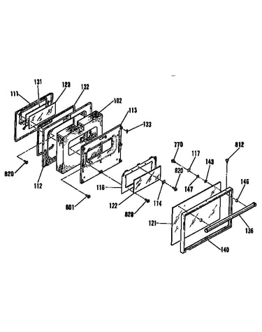 Oven door section