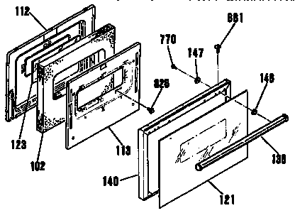 Oven door section