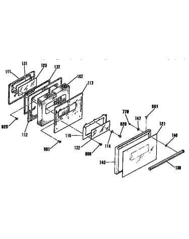 Oven door section