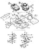 Engines, mower deck and blade assemblies