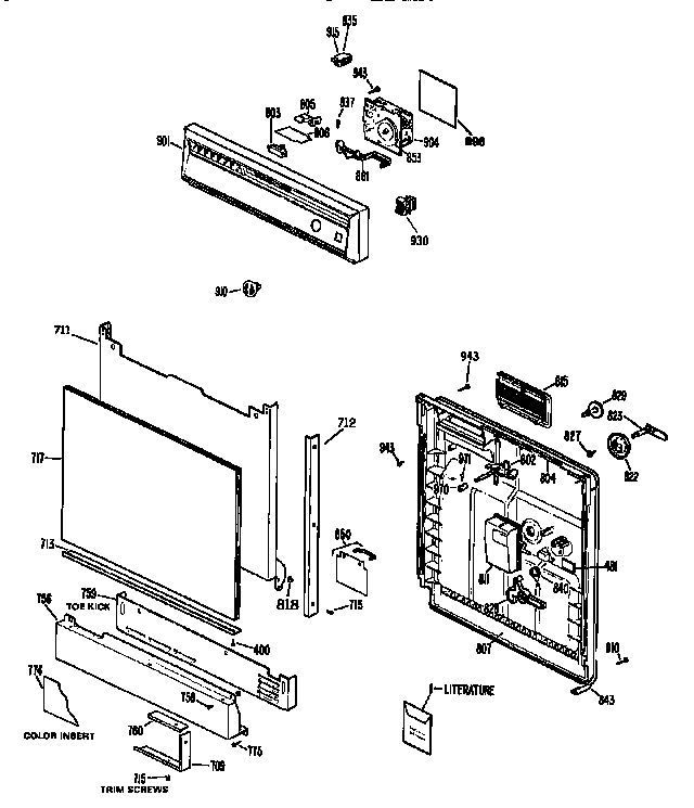 ESCUTCHEON AND DOOR