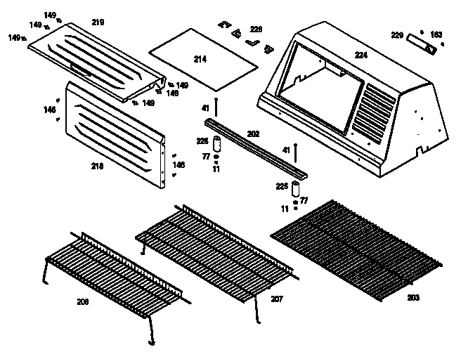 Grill top and cooking grate