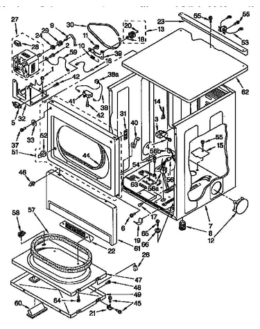 Upper cabinet and front panel parts