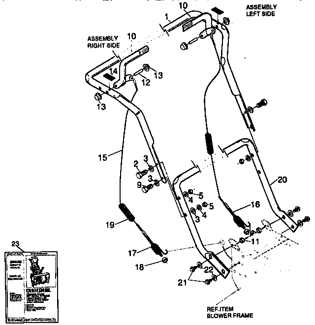 Handle assembly repair parts
