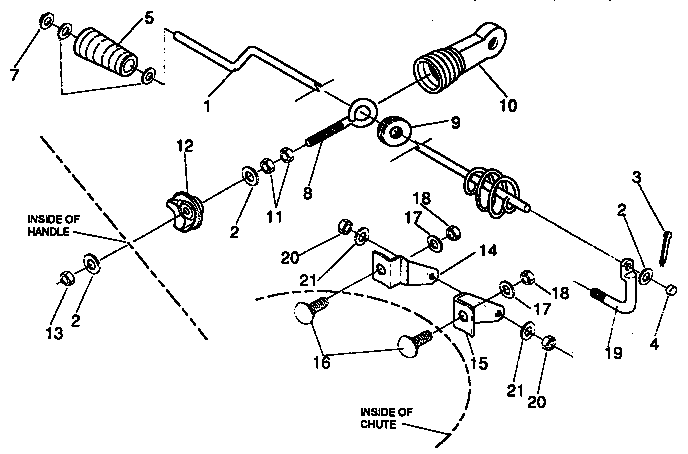 Chute control rod repair parts