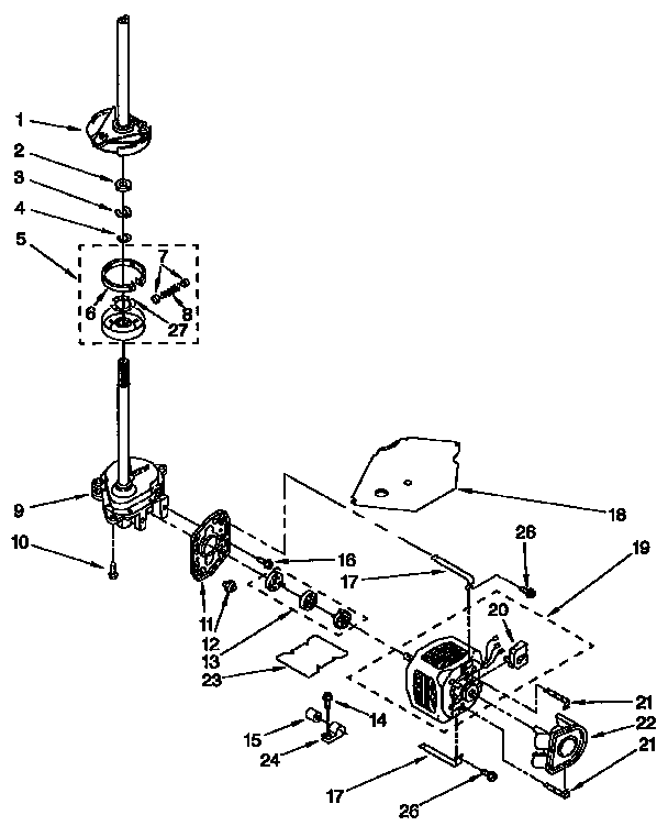 Brake, clutch, gearcase, motor and pump parts