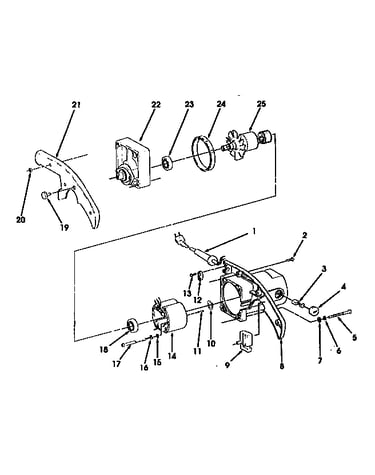 Motor and arm assembly