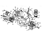 Generac 9585-0 crankcase case and cylinder head assembly diagram