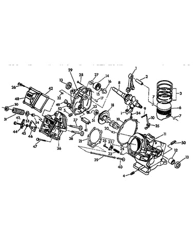 Crankcase case and cylinder head assembly