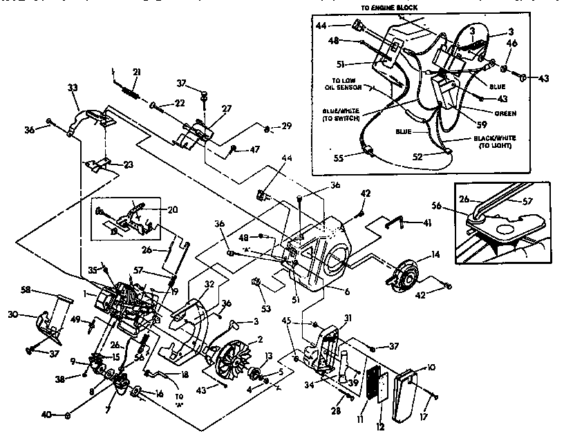 CARBURETOR AND FLYWHEEL ASSEMBLY