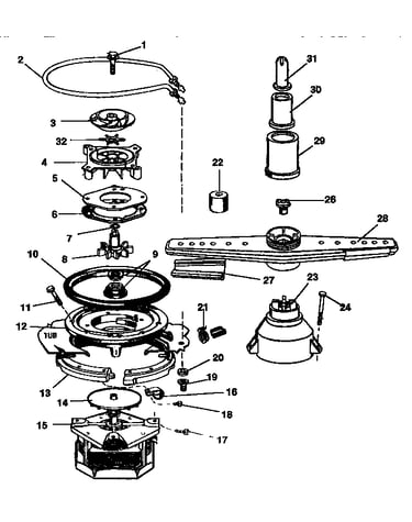Motor, heater, & spray arm