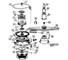 Kenmore 5871444990 motor, heater, and spray arm parts diagram