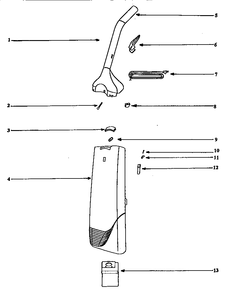 HANDLE AND BAG HOUSING