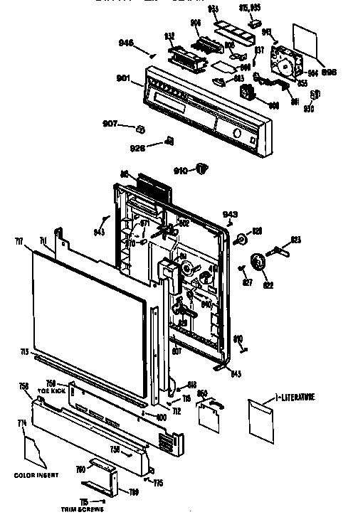Escutcheon and door
