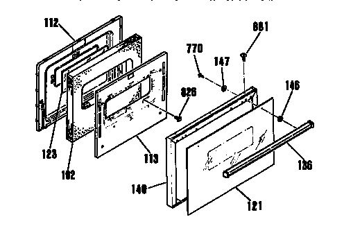 Oven door sections