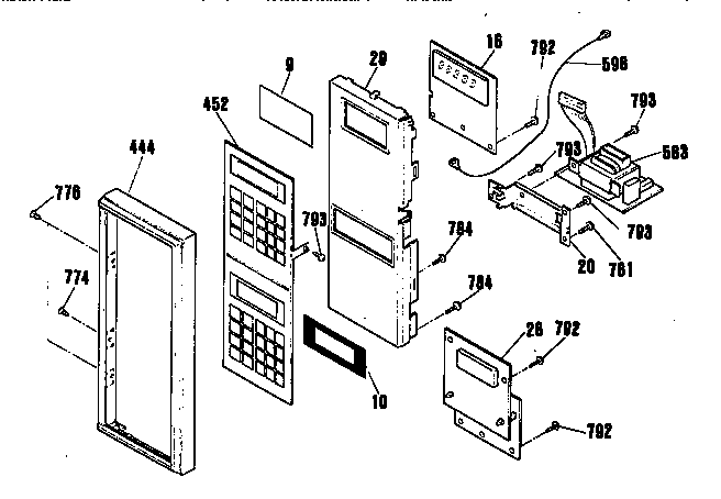 Microwave control panel section