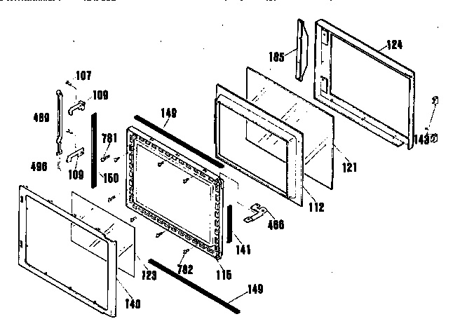 Microwave door section