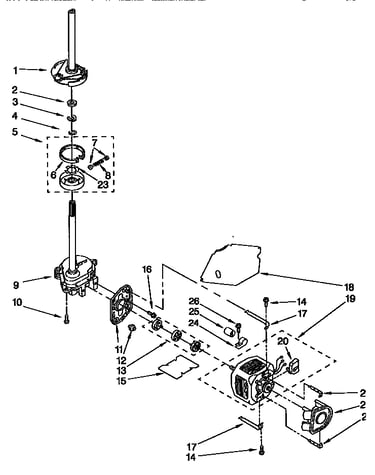 Brake, clutch, gearcase, motor and pump