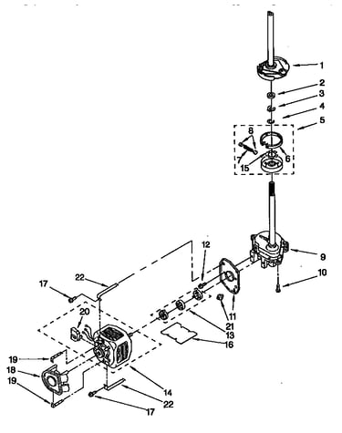 Brake, clutch, gearcase, motor and pump