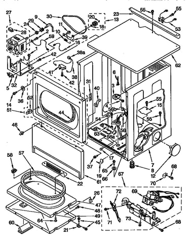 Upper cabinet and front panel