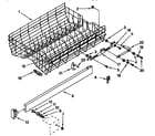 KitchenAid KUDI23BWH0 upper rack and track parts diagram