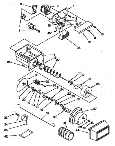 Motor and ice container