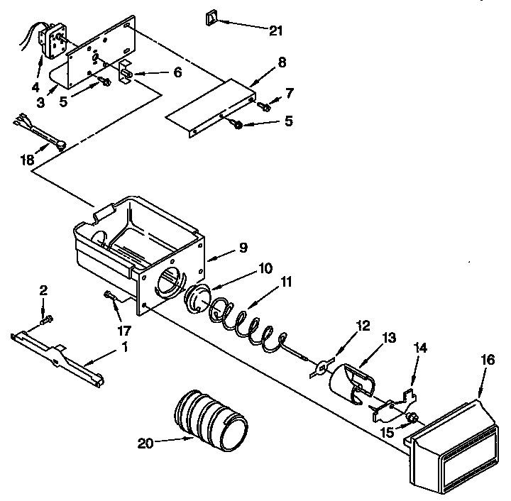 Motor and ice container