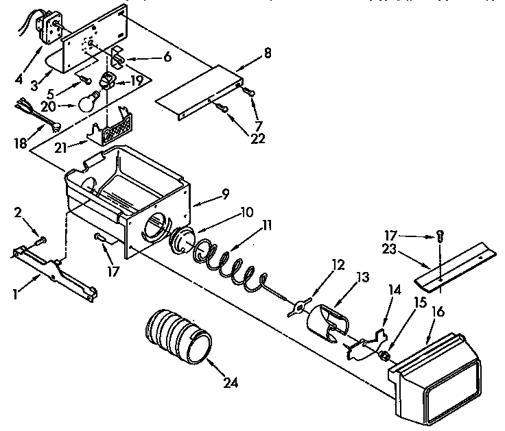 Motor and ice container