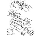 KitchenAid KSPS22QBWH00 motor and ice container parts diagram