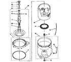 Whirlpool LSR7233BQO tub, basket, and agitator diagram