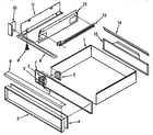 KitchenAid KEDS207YBL2 utility drawer and rail diagram