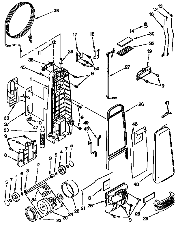 Dust compartment parts