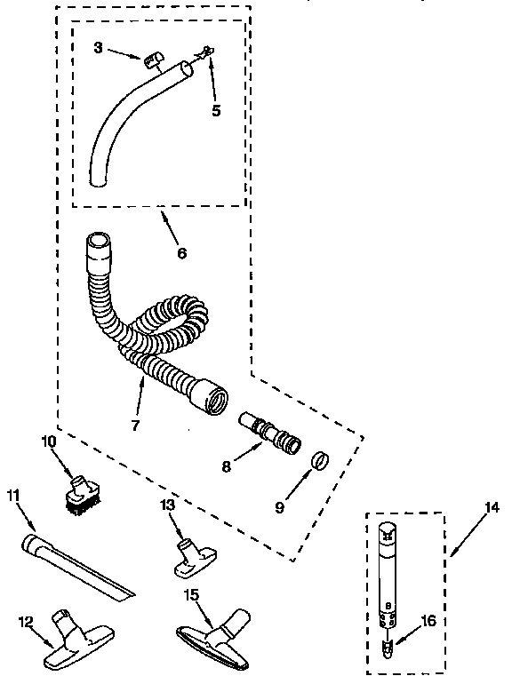 Hose and attachment parts