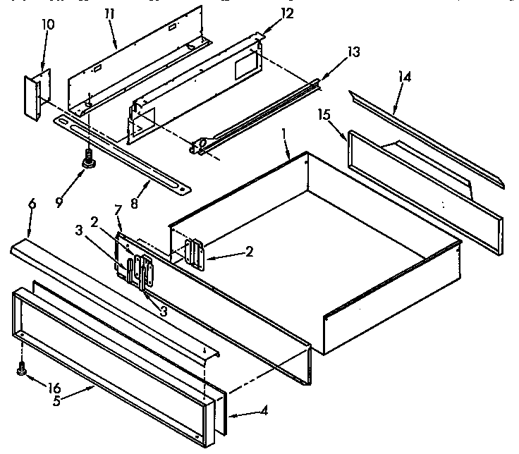 Utility drawer and rail
