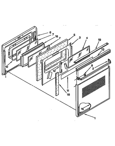 Upper oven door