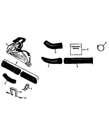 Vacuum tube/blower tube assembly