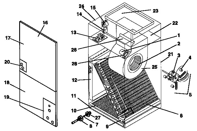 MOTOR AND EVAPORATOR COIL