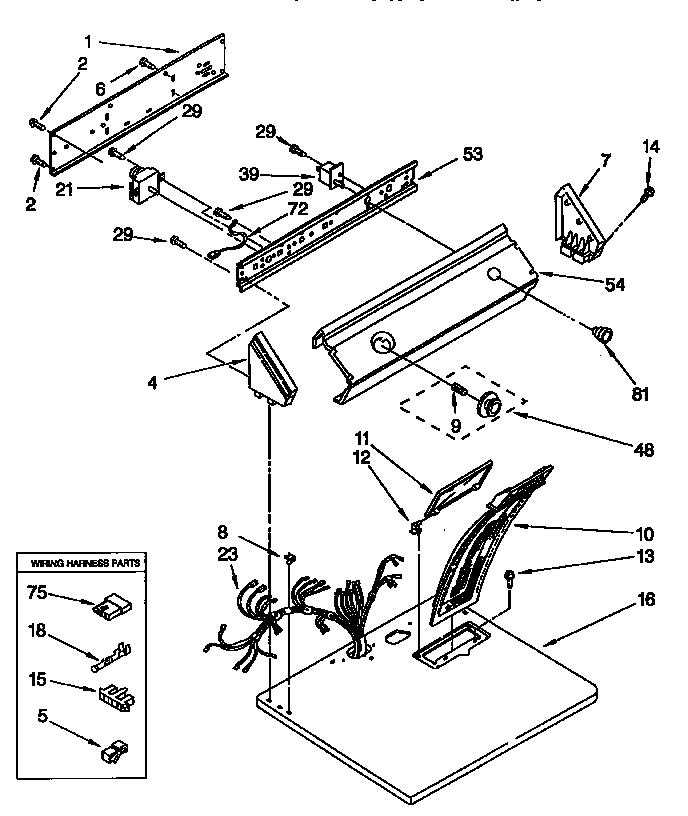 Control panel and top