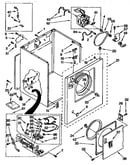 Cabinet, door and motor