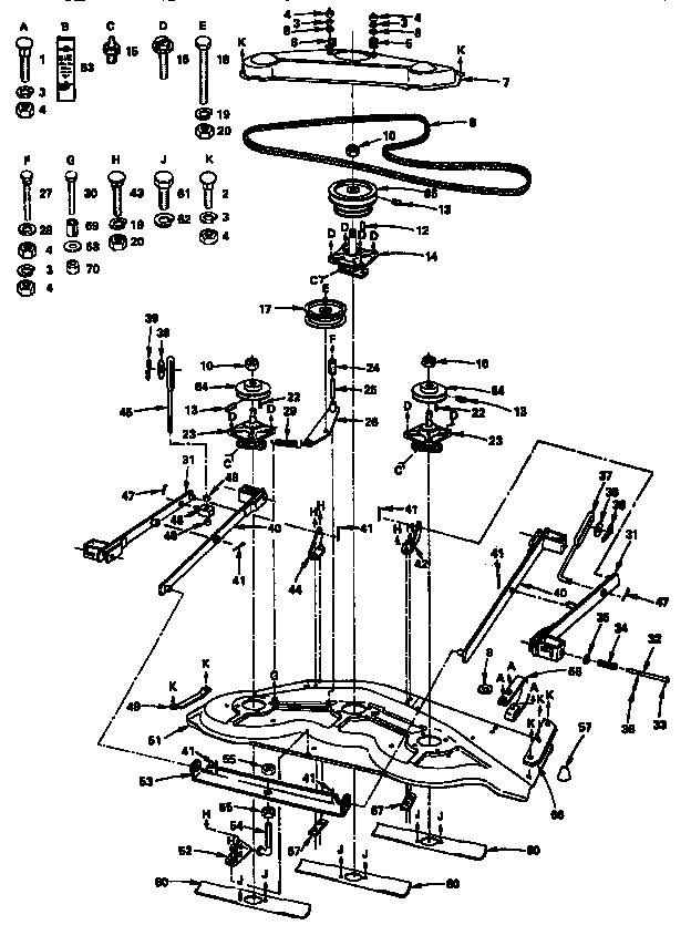 Mower deck- key parts 1-36