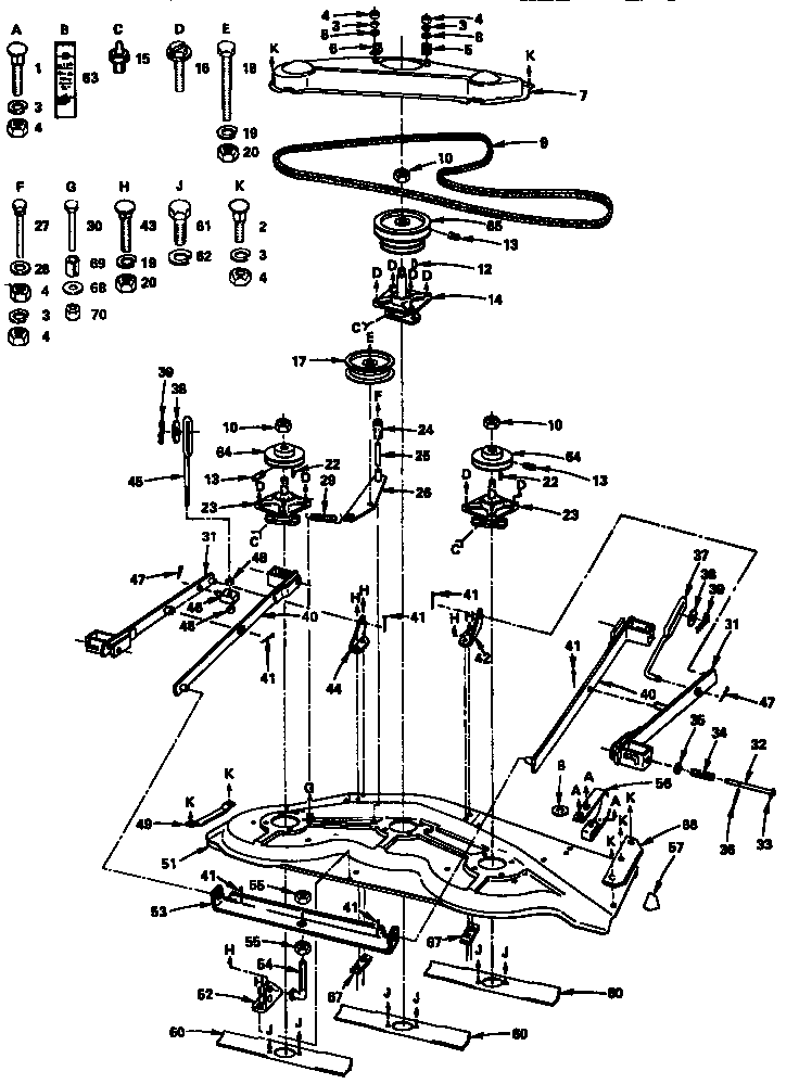 Mower deck- key parts 37-66