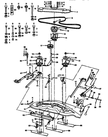 Mower deck- key parts 37-66