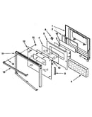 Upper and lower oven door