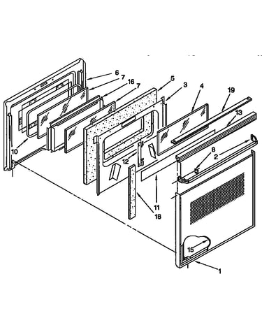 Upper oven door