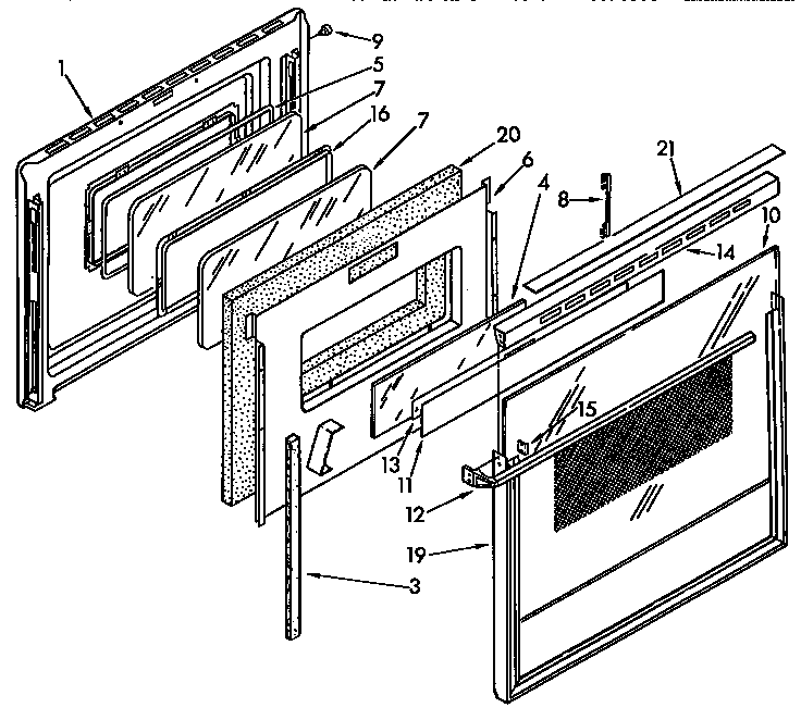 Upper and lower oven door